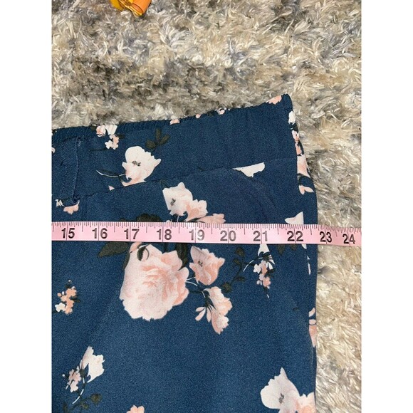 Torrid Womens Pants Pull On Blue Floral Wide Leg Casual Size 3X Elastic Waist - Picture 4 of 4